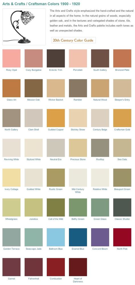 Historical paint palette from California Paints. Paint colors for Historical homes.   More Historic Paint Colours, Craftsman Bungalow House Plans, Craftsman Colors, Arts And Crafts Bungalow, Paint Pallet, Craftsman Interior, Paint Color Chart, Craftsman Bungalow, Bungalow Exterior