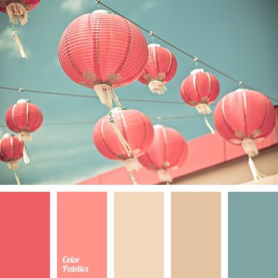 A palette consisting of rather calm tones. Pink and coral match the turquoise splendidly, without creating a significant contrast, while beige and pale bro. Color Palate, Design Seeds, Color Balance, Living Room Bathroom, Annie Sloan, Room Bathroom, Colour Schemes, Color Pallets, Color Swatches