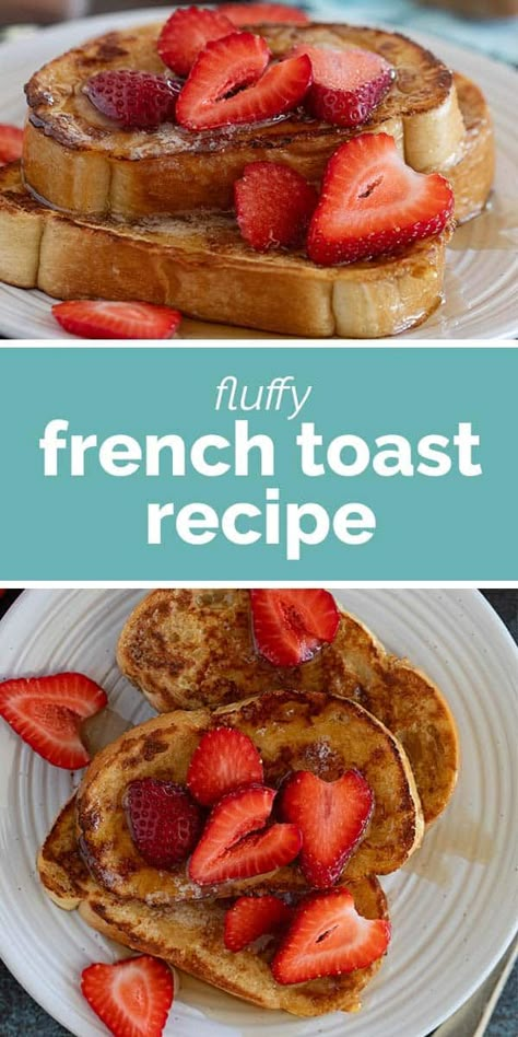 A step up from traditional French toast, this French Toast recipe is fluffy with a perfect crust. Serve it up with your favorite toppings for a perfect breakfast. Fluffy French Toast Recipe, Basic French Toast, Toast Restaurant, Oven French Toast, French Toast Recipe Cinnamon, Fluffy French Toast, Perfect French Toast, Homemade French Toast, Easy French Toast Recipe