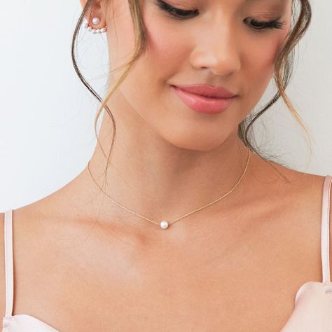 Jewelry for Brides & Bridesmaids | Birdy Grey Delicate Pearl Drop Jewelry For Bridesmaids, Delicate Pearl Bridal Necklace For Party, Minimalist Pearl Necklace For Bridesmaid, Delicate Pearl Drop Necklace For Bridesmaids, Bridesmaid Gift Pearl Drop Bridal Necklace, Pearl Wedding Accessories, Wedding Jewelry Simple, Grey Jewelry, Wedding Dress Jewelry