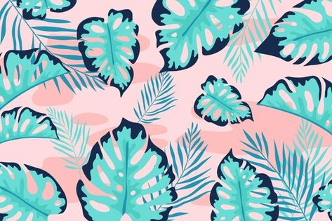 Concepto de fondo de hojas tropicales | Free Vector #Freepik #freevector #verano #hoja #verde #naturaleza Wallpaper Notebook, Emoji Wallpaper, Good Notes, Computer Wallpaper, Phone Wallpaper, Plant Leaves, Wallpapers, Plants, Quick Saves