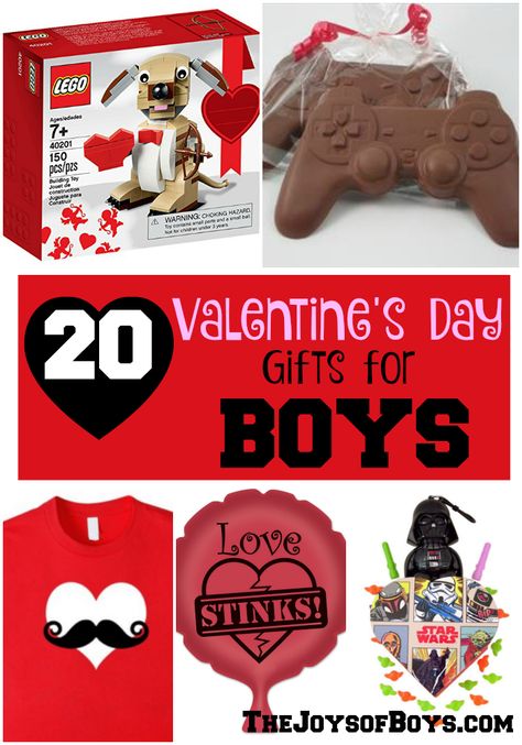 It is hard to find "Boy-approved" gifts for my boys on Valentine's Day. They would love these 20 Valentine's Day Gifts for Boys! Valentines Day Gifts For Toddler Boy, Gifts For Teenage Guys, Toddler Valentine Gifts, Baby Valentines Gifts, Valentine Gifts For Boys, Pinterest Valentines, Roses Valentine, Valentines Day Baskets, Valentine Baskets