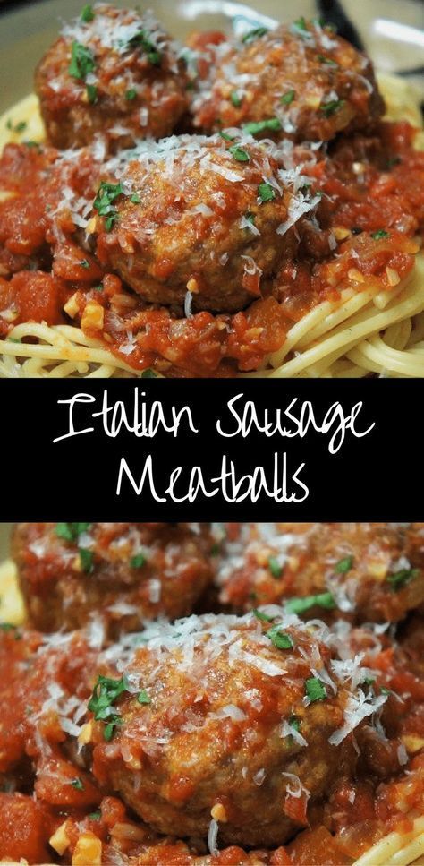 Ground Italian Sausage Recipes, Sausage Meatballs Recipes, Light Tomato Sauce, Italian Sausage Meatballs, Pork Sausage Recipes, Sausage Meatballs, Sausage Dinner, Italian Meatballs Recipe, Recipe Italian