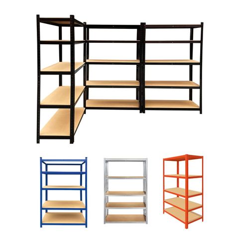 PRICES MAY VARY. 🔥【Adjustable Designfree Standing Kitchen Units】: The storage shelves can create fully adjustable 5 tier shelving or a workbench style layout. Kitchen shelving expand the storage space in your home both horizontally and vertically, keeping your home neat, tidy and organized. 🔥【Easy To Transport】: Size: H 150 x W 70 x D 30 Cm. Each shelf can bear 175kg individually and the total load is 875kg. Adjustable design shelves allow you to easily transport and move before assembly. 🔥【S Cupboard Under Stairs, Small Apartment Storage Ideas, Adjustable Wall Shelving, Apartment Storage Ideas, Small Apartment Storage, Metal Storage Shelves, Kitchen Shelves Organization, Wall Shelving Units, Heavy Duty Shelving