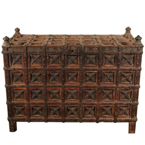 1stdibs: Antique and Modern Furniture, Jewelry, Fashion & Art Ethnic Furniture, India Decor, Indian Bedroom, Modern Blankets, Wood Appliques, Vintage Suitcases, Indian Furniture, Blanket Chest, Carved Wood