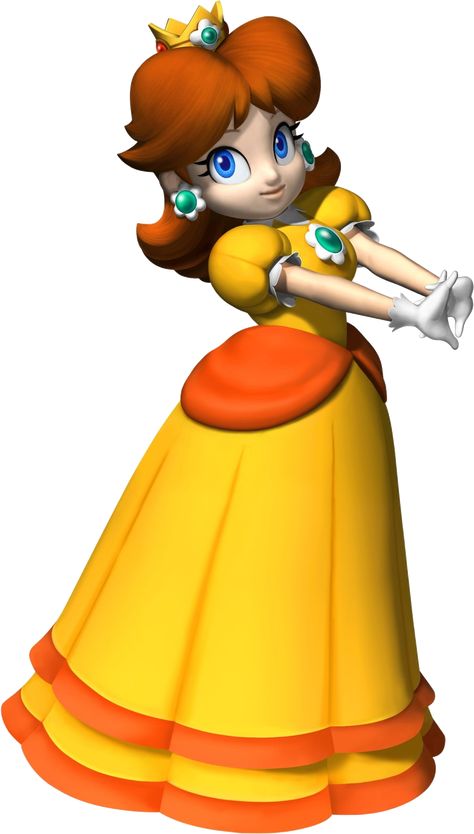 daisy | Princesa Daisy - Super Mario Wiki - La enciclopedia de Mario Peach Mario Kart, Princess Daisy Costume, Mario Princess Daisy, Daisy Costume, Mario E Luigi, Super Mario Princess, Peach Mario, Nintendo Princess, Mario Bros Party