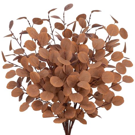 PRICES MAY VARY. Lifelike Autumn Eucalyptus:Enhance your home decor with our stunning artificial eucalyptus leaves stems, crafted from premium silk with flexible plastic stems. Standing at 35 inches tall, these lifelike leaves add a touch of nature's splendor, creating an enchanting atmosphere in any space. Versatile Decorative Arrangements:Our faux eucalyptus branches, featuring 5 realistic stems each, offer endless creative possibilities. Shape, cut, or bend them to fit medium and tall vases, Fireplace Farmhouse, Plant Eucalyptus, Fall Decor Kitchen, Elegant Table Centerpieces, Farmhouse Party, Fall Fireplace Decor, Table Bathroom, Fall Fireplace, Fall Stem