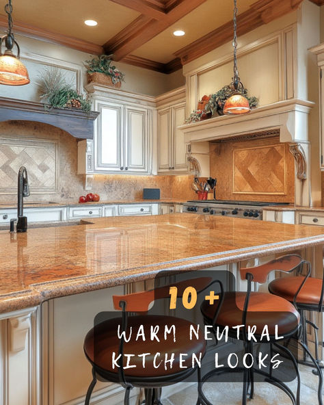 Create a cozy, timeless vibe in your kitchen with these 10 warm neutral ideas! From earthy tones to natural textures and minimalist accents, these designs will elevate your kitchen style. Click for all the inspo! 🍴✨ #NeutralKitchens #WarmAndCozy #KitchenInspo #HomeDesignIdeas #TimelessStyle #InteriorStyling #KitchenGoals Warm Neutral Kitchen, Warm Cozy Kitchen, Neutral Kitchen Ideas, Neutral Kitchen Designs, Neutral Kitchen, Cozy Kitchen, Kitchen Designs, Kitchen Style, Earthy Tones