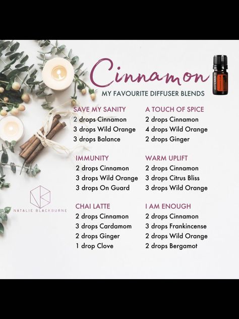 Essential Oils Techniques And Strategies For fitness motivation Cinnamon Bark Essential Oil, Doterra Diffuser Blends, Essential Oils For Colds, Doterra Essential Oils Recipes, Essential Oil Diffuser Blends Recipes, Essential Oils Herbs, Cinnamon Essential Oil, Essential Oil Diffuser Recipes, Oil Diffuser Recipes