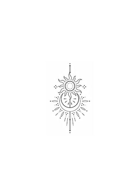 Boho Tattoo, Tattoo Sonne, Sun And Moon Tattoo, Boho Tattoos, Tattoo Henna, Sun Tattoos, Cute Tiny Tattoos, Classy Tattoos, Tattoo Illustration