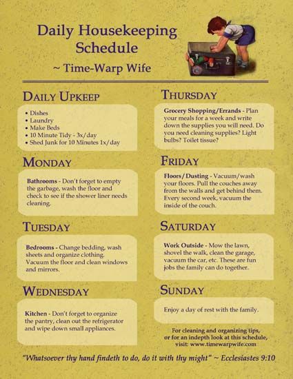 Schedule...... If I ever decide to be a "good" wife. But my kids will be (always have been) responsible for their own laundry, linens, room tidiness and their bathroom (also the "community" bathroom). Sahm Activities, Housekeeping Schedule, House Keeping, House Wife, Cleaning Ideas, Cleaning Schedule, House Cleaning, House Cleaning Tips, Glue Gun