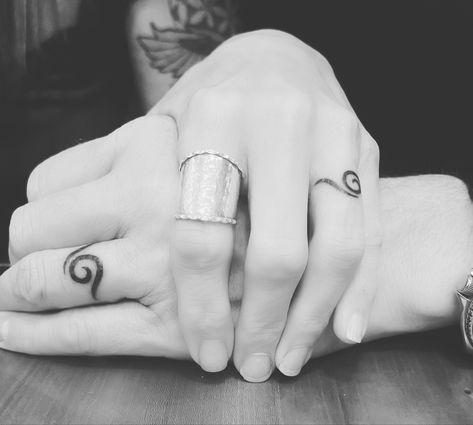 Eternal twin flame matching ring tattoos 🖤 Matching Ring Tattoos, Ring Tattoos, Matching Ring, Matching Rings, Twin Flame, Jesus Fish Tattoo, Body Art, Twins, Tattoos