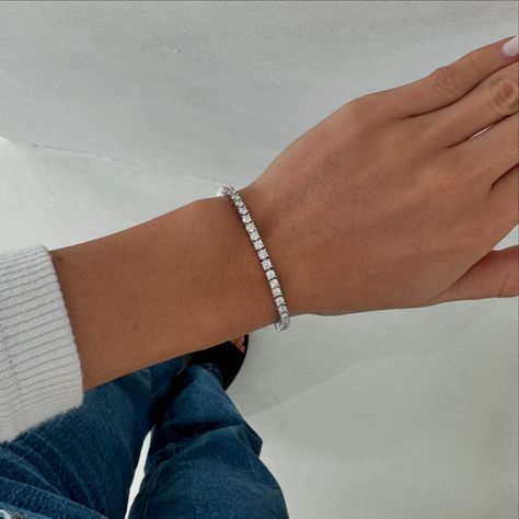 The perfect accessory. All wearing our 16.5cm Silver Moissanite Tennis Bracelet. From $320 🤍 Tennis Bracelet Silver, Silver Tennis Bracelet, Bracelet Silver, Tennis Bracelet, Silver Bracelets, Tennis, Bracelet, Silver, How To Wear