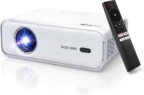 Amazon.com: Aurzen EAZZE D1 Smart Projector with WiFi and Bluetooth, Netflix-Officially-Licensed, Auto Focus & Keystone, DoIby Audio, Zoom, Native 1080P Movie, Portable Outdoor Mini Projector, White : Electronics White Video, Smart Projector, Mini Projector, Video Projector, Mini Projectors, Christmas Wishlist, Projector, Audio, Electronics