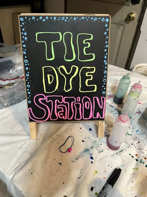 Tye Dye Station, Activity For Birthday Party, 70s Birthday Party Ideas, 5 Is A Vibe, Peace Out Single Digits, 2 Groovy, 70s Birthday, Two Groovy Birthday, Hippie Birthday Party