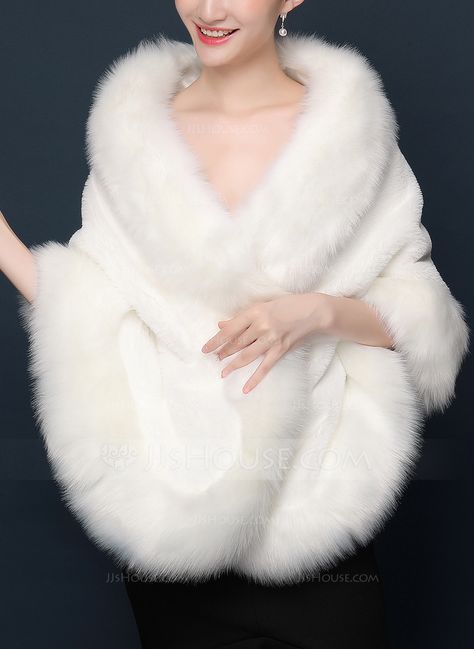 Faux Fur Wedding Wrap (013174485) - Wraps - JJ's House Faux Fur Wedding Shawl, Winter Wedding Coat, Bridal Shawls, Bride Winter, Faux Fur Bridal Wrap, Winter Wedding Fur, Faux Fur Wedding, Bridal Shrug, Wedding Coat