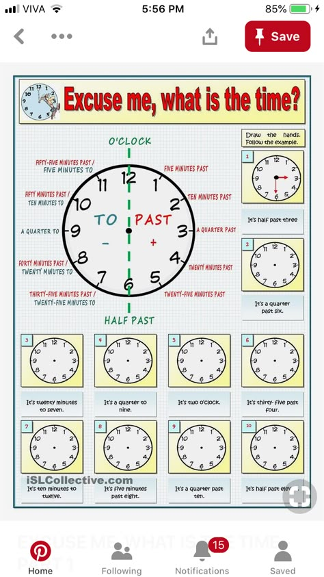 Clock In English, Clock Worksheets, Free Math Printables, Mathematics Worksheets, English Activities For Kids, What Time Is It, Teaching English Grammar, English Language Learning Grammar, Learning English For Kids