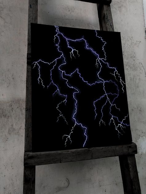 Dark Painting Ideas, Draw Lightning, Lightning Painting, Lightning Drawing, Black Background Painting, Art Analysis, Black Canvas Art, Black Paper Drawing, Pen Art Drawings