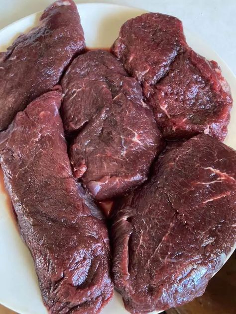 Elk Round Steak Recipes Crock Pot, Elk Steaks Recipes, Processing Elk Meat, How To Cook Elk Backstrap, Marinade For Elk Steak, How To Cook Elk Meat, Elk Roast Crock Pot Recipe, How To Cook Deer Steak, Elk Medallions Recipes