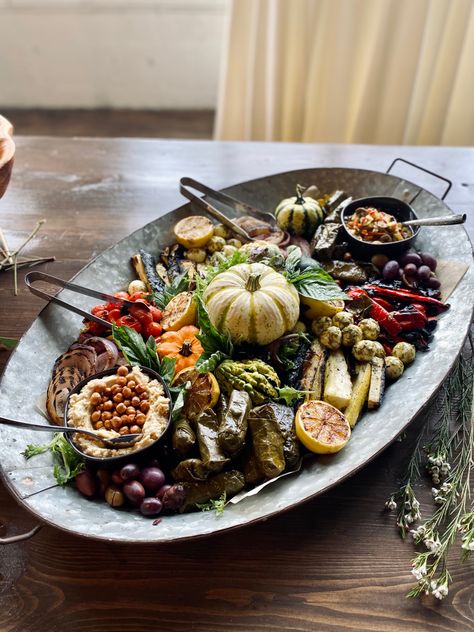 Autumn Canapes, Harvest Dinner Party, Hummus Platter, Harvest Dinner, Crudite Platter, Autumn Food, Vegetable Platter, Holiday Inspo, Xmas 2024