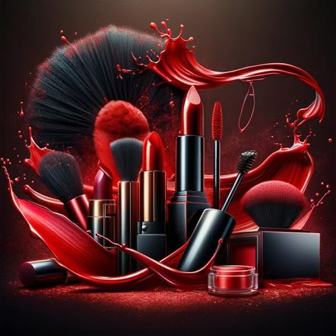 Photo a poster of makeup products with a... | Premium Photo #Freepik #photo Makeup Design Poster, Makeup Advertisement, Makeup Clipart, Makeup Poster, Makeup Backgrounds, Bridal Makeup Services, Makeup Logo Design, Beauty Salon Posters, Decent Wallpapers