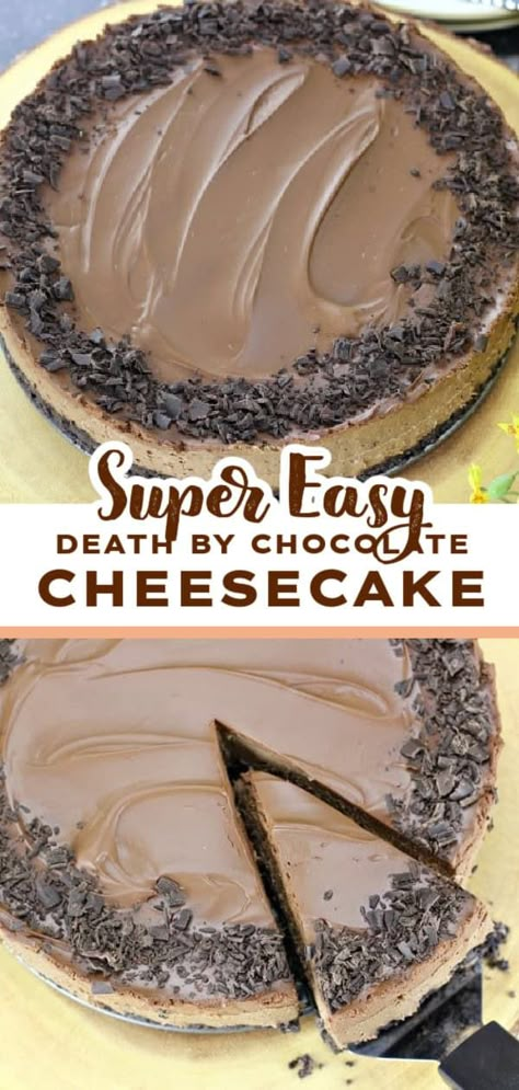 Easy Chocolate Cheesecake, Creamy Chocolate Cheesecake, Chocolate Cheesecake Recipe, Oreo Cookie Crust, Best Chocolate Desserts, Easy Chocolate Desserts, Chocolate Cheesecake Recipes, Oreo Crust, Easy Cheesecake Recipes