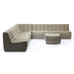 N701 Modular Sofa with Square Corner, No. 4 Ethnicraft N701, Theater Room Seating, Modern Curved Sofa, Beige Sectional, Japandi Interior Design, Sofa Corner, Modern Leather Sofa, Japandi Design, Round Sofa