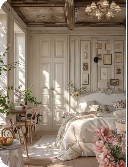 Parisian Bedroom, Fence Designs, Casa Vintage, White Picket Fence, Renovation Design, Cozy Room Decor, Dreamy Bedrooms, Home Design Ideas, Dream Room Inspiration