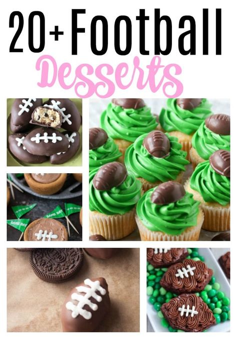 football desserts Football Shaped Dessert Dip, Super Bowl Dessert Board, Easy Superbowl Desserts, Football Desserts Easy, Superbowl Party Desserts, Super Bowl Desserts, Football Themed Desserts, Super Bowl Cupcakes, Super Bowl Cupcake