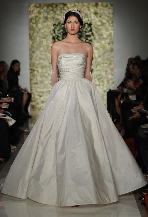 Reem Acra Wedding Dress, Reem Acra Bridal, Crop Top Wedding Dress, Taffeta Wedding Dress, Wedding Dresses Taffeta, Reem Acra, 2015 Wedding Dresses, Wedding Gowns Mermaid, Sweetheart Wedding Dress