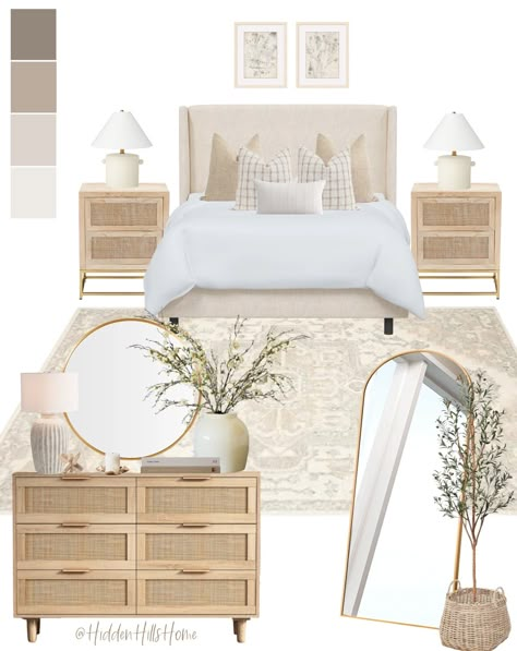 Shop Tilly Upholstered Bed and other curated products on LTK, the easiest way to shop everything from your favorite creators. Guest Bedroom Color Ideas, Cozy Master Bedrooms Decor Romantic, Classy Room Aesthetic, Cozy Modern Bedroom Ideas, Neutral Tones Bedroom, White Bedroom Walls, Master Bedrooms Decor Romantic, Primary Bedroom Decor, Bedroom Design Board