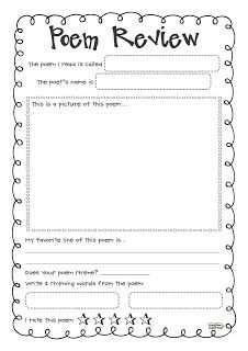 Creative Classroom: World Poetry Day FREEBIE!  Poem Review Sheet for Kids Poetry Center, World Poetry Day, Poetry Day, Poetry Unit, Poetry For Kids, Teaching Poetry, Poetry Ideas, Read Alouds, Teaching Language Arts