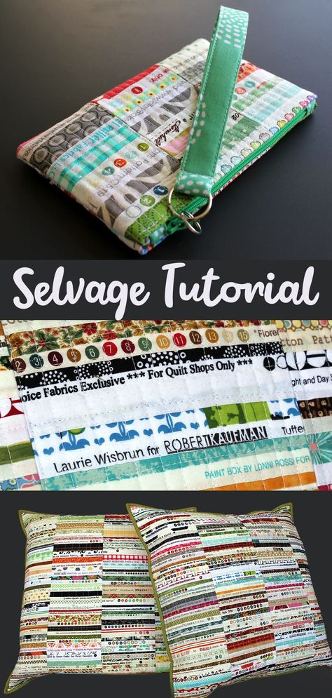 How to Make Selvage Fabric Selvage Sewing Projects, Selvage Projects, Fabric Basket Tutorial, Square Pillows, Flowers Tote, Pouch Tutorial, Felt Gifts, Large Paper Flowers, Quilt Tutorial