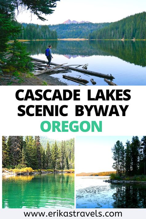 The Cascade Lakes Scenic Byway is one of the best drives in Oregon. Travel west from Bend along the scenic byway and pass beautiful mountains, lakes, forests, and more! This guide to Oregon's Cascade Lakes highlights the best things to see and do in more than one dozen lakes along the route. Oregon Lakes, Oregon Vacation, Pacific Northwest Travel, Oregon Road Trip, Cascade Mountains, Central Oregon, Scenic Byway, Oregon Travel, Beautiful Lakes