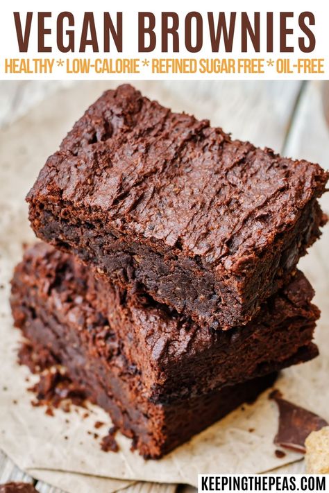 Healthy Vegan Brownies, Low Calorie Brownies, Gluten Free No Bake, Vegan Brownies Easy, Refined Sugar Free Desserts, Vegan Chocolate Brownies, Savoury Tarts, Sugar Free Brownies, Low Calorie Vegan