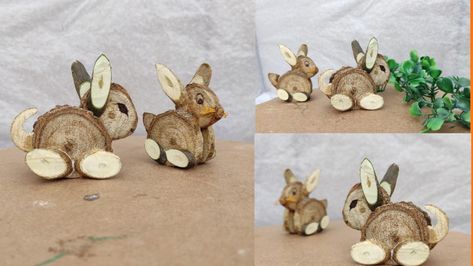 Wooden Easter Crafts, Wooden Rabbit, Wood Crafts Diy, Easter Rabbit, Wood Rounds, Wooden Art, Wood Slices, Easter Crafts, Rabbits