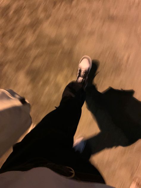 Blurry People, Night Walk Outfit, Blurry Pictures Shoes, Blurry Shoe Pics, Walking Night Aesthetic, Night Aesthetic Blurry, Blurry People Walking, Aesthetic Blurry Pictures, Aesthetic Night Walk