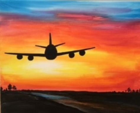 Painting Ideas On Canvas Airplane, Airplane Painting Easy, Sunset Paint, Airplane Sunset, Airplane Painting, Painting Easy, Painting Ideas On Canvas, Painting Ideas, Paint