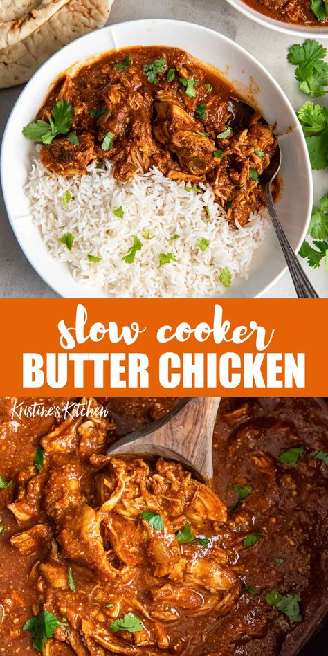 Butter Chicken Recipe With Coconut Milk, Coconut Milk Butter Chicken, Butter Chicken In Crockpot, Crockpot Recipes Butter Chicken, Butter Chicken With Coconut Milk, Butter Chicken Crockpot, Butter Chicken Coconut Milk, Butter Chicken With Rice, Butter Chicken Recipe Indian Crock Pot