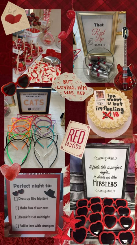 Taylor Swift Red Party Theme, Taylor Swift Red Decorations, Red Taylor Swift Theme Party, Taylor Swift Birthday Party Cake, Taylor Swift Food Ideas, Taylor Swift Themed Food, Taylor Swift Party Food, Taylor Swift Bday Party, Taylor Swift Themed Birthday Party