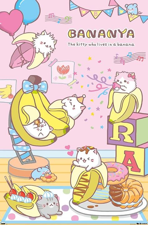 Bananya Cat, College Poster, Party Wall, Kids Party Supplies, Cat Posters, Trends International, Cute Poster, Cat Wallpaper, Wall Poster