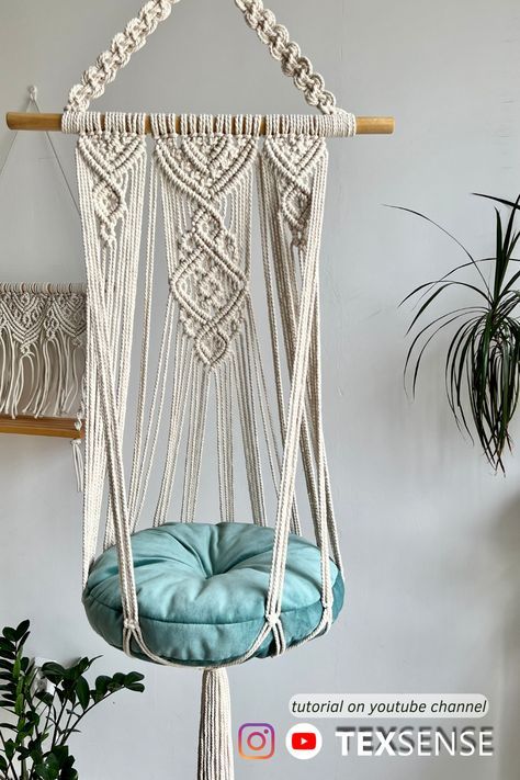 Macrame Cat Hammock Tutorial, Cat Hammock Pattern, Cat Hammock Diy, Cat Hammock Tutorial, Hammock Diy, Diy Cat Hammock, Cat Bed Pattern, Katt Diy, Stuffed Animal Hammock