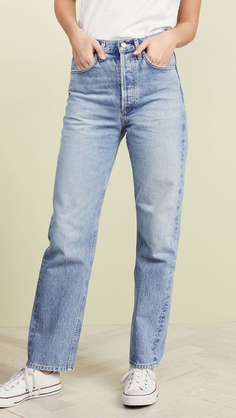 The 5 Best Straight-Leg Jean Brands, Hands Down | Who What Wear Straight Leg Jeans Outfits, Best Jeans For Women, 90s Jeans, Outfit Jeans, Loose Fit Jeans, Loose Jeans, 2019 Fashion, Relaxed Fit Jeans, Best Jeans