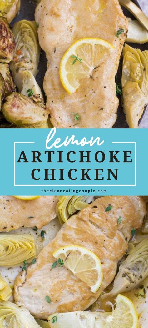 Healthy One Pan Dinner, Chicken Artichoke Recipes, Heart Healthy Chicken Recipes, Lemon Artichoke Chicken, Easy One Pan Dinner, Pan Chicken Breast, Artichoke Heart Recipes, Healthy Grilled Chicken Recipes, Healthy Chicken Recipe