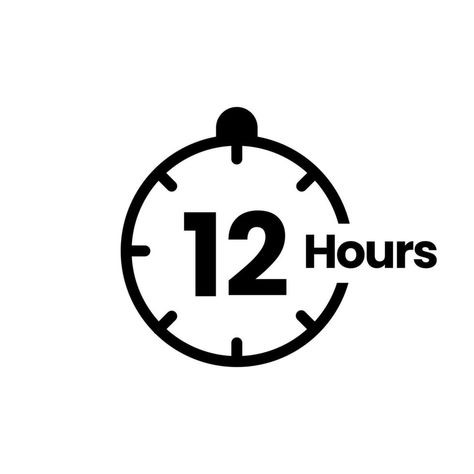 12 hours clock sign icon. service opening hours, work time or delivery service time symbol, vector illustration isolated on white background Time Symbol, Flat Logo, Work Time, Opening Hours, Modern Logo Design, Modern Logo, Delivery Service, Business Logo, Vector Art