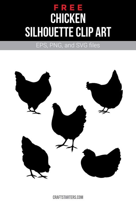 Chicken Tree, Chicken Clip Art, Chicken Silhouette, References For Painting, Embroidery Images, Chicken Svg, Animal Outline, Chicken Crafts, Cricut Explore Projects