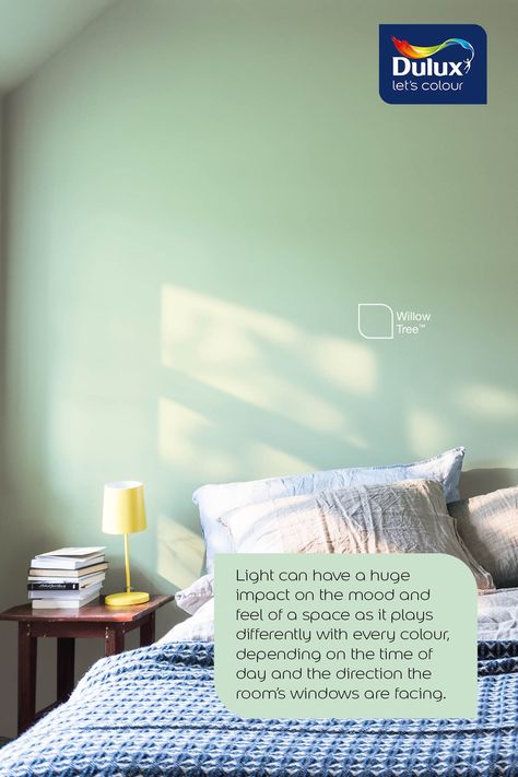 Dulux Willow Tree Bedrooms, Dulux Colour Schemes Bedrooms, Mint Green Bedroom Walls, Dulux Willow Tree, Pale Green Bedrooms, Pale Green Bedroom, Colour Scheme Bedroom, Dulux Colour Schemes, Nursery Colours