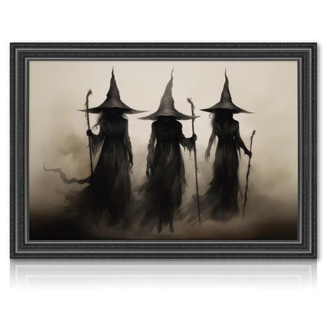 PRICES MAY VARY. PACKAGE CONTENT: You will get 1 large Halloween wall art print in scary witch theme design, and measures 16 x 24inch, suitable for wall decoration or photo frames.(The wall art prints are UNFRAMED.) CREEPY DESIGN: Our wall art print takes Halloween and scary witches as the theme, printed with three dark academia witch silhouettes, spooky and creepy, full of Gothic style, perfect to enrich the mysterious Halloween atmosphere. WATERPROOF & DURABLE: Made of quality canvas material, Halloween Wall Art, Witchy Decor, Decor Halloween, Halloween Decor, Witch, Digital Prints, Halloween, Wall Art, Wall