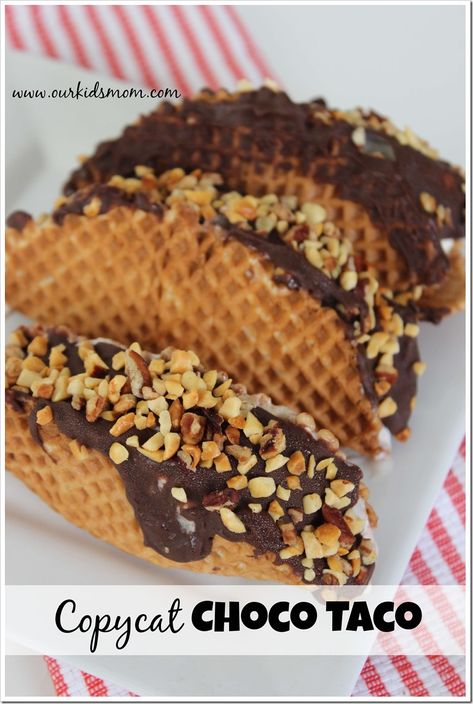 Chocolate Taco, Choco Taco, Ice Cream Taco, Taco Recipe, Copykat Recipes, Cream Desserts, Lemonade Recipes, Ice Cream Desserts, Taco Recipes