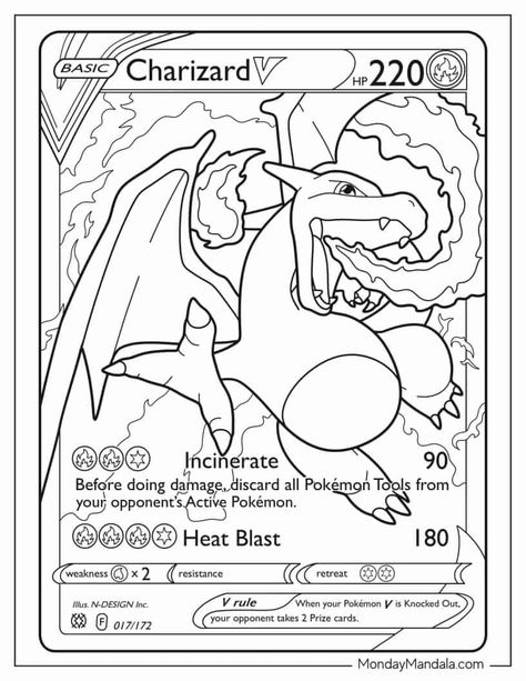 Pokemon Card Template, Pokemon Coloring Sheets, Pikachu Coloring Page, Pokemon Painting, Pokemon Craft, Adult Colouring Printables, Pokemon Charizard, Pokemon Coloring Pages, Pokemon Coloring